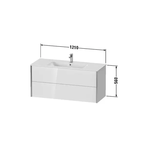 Тумба подвесная под раковину Duravit XViu 121 x 48 см, чёрный глянцевый (XV41280B140) фото 3 Aquada.com.ua Тумба подвесная под раковину Duravit XViu 121 x 48 см, чёрный глянцевый (XV41280B140) фото 3 Aquada.com.ua