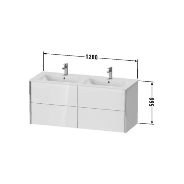 Тумба подвесная под раковину Duravit XViu 128 x 48 см белый матовый (XV41290B118) фото 3 Aquada.com.ua Тумба подвесная под раковину Duravit XViu 128 x 48 см белый матовый (XV41290B118) фото 3 Aquada.com.ua