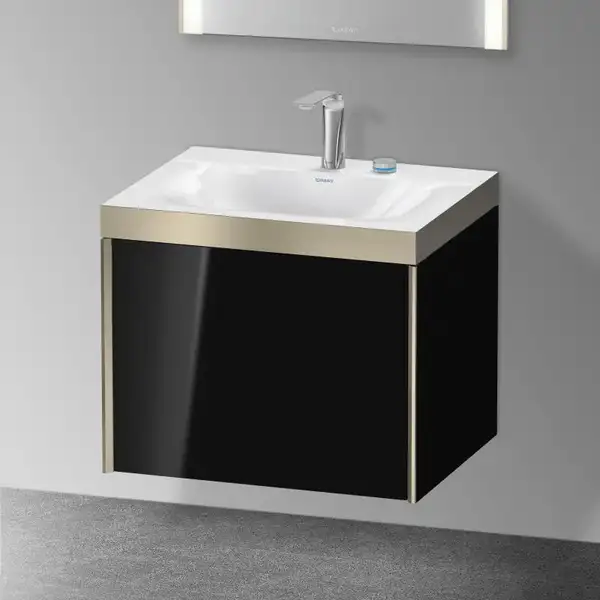 Тумба подвесная с раковиной c-bonded Duravit XViu 60 x 48 см, чёрный глянцевый (XV4609EB140P) фото 2 Aquada.com.ua Тумба подвесная с раковиной c-bonded Duravit XViu 60 x 48 см, чёрный глянцевый (XV4609EB140P) фото 2 Aquada.com.ua