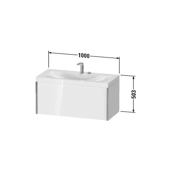 Тумба подвесная с раковиной c-bonded Duravit XViu 100 x 48 см, белый матовый (XV4611EB118P) фото 3 Aquada.com.ua Тумба подвесная с раковиной c-bonded Duravit XViu 100 x 48 см, белый матовый (XV4611EB118P) фото 3 Aquada.com.ua
