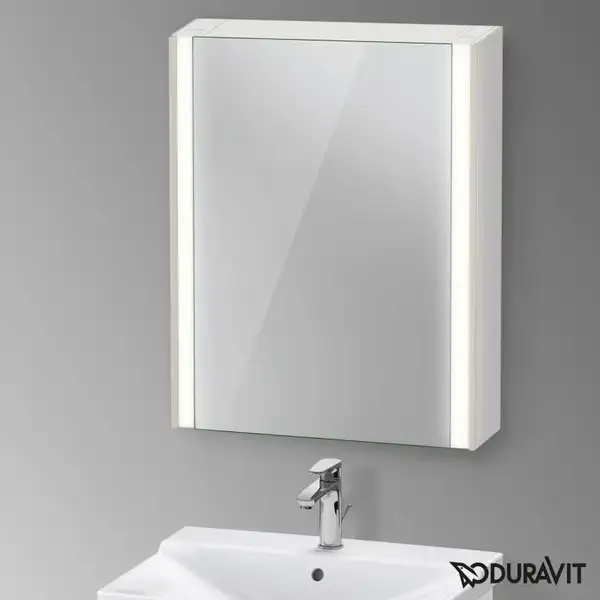 Зеркальный шкафчик с LED подсветкой Duravit XViu 62 х 15,6 х h80 см, версия «sensor» (XV7131LB1B1) фото 2 Aquada.com.ua