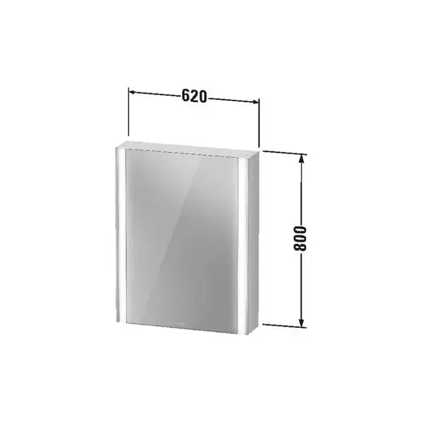 Зеркальный шкафчик с LED подсветкой Duravit XViu 62 х 15,6 х h80 см, версия «sensor» (XV7131LB1B1) фото 3 Aquada.com.ua