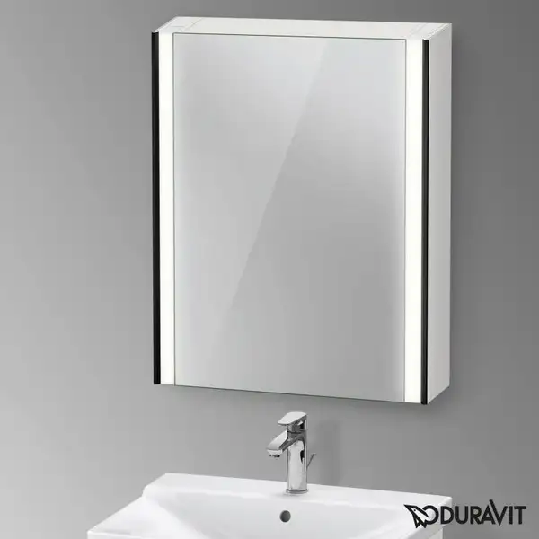 Зеркальный шкафчик с LED подсветкой Duravit XViu 62 х 15,6 х h80 см, версия «sensor» (XV7131LB2B2) фото 2 Aquada.com.ua