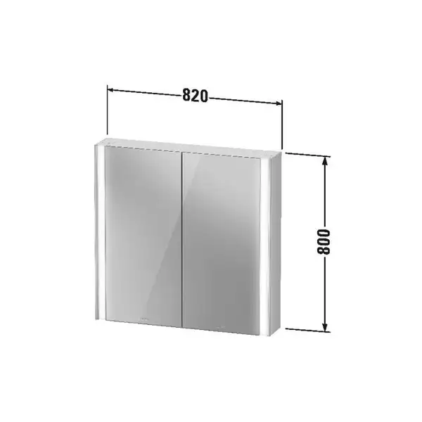 Зеркальный шкафчик с LED подсветкой Duravit XViu 82 х 15,6 х h80 см, версия «sensor» (XV71320B2B2) фото 3 Aquada.com.ua