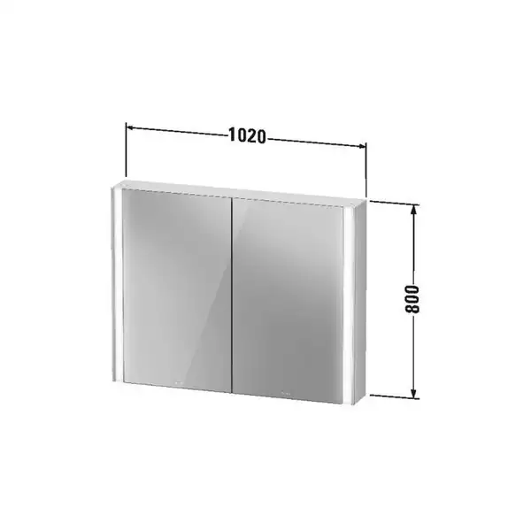 Зеркальный шкафчик с LED подсветкой Duravit XViu 102 х 15,6 х h80 см, версия «sensor» (XV71330B2B2) фото 3 Aquada.com.ua