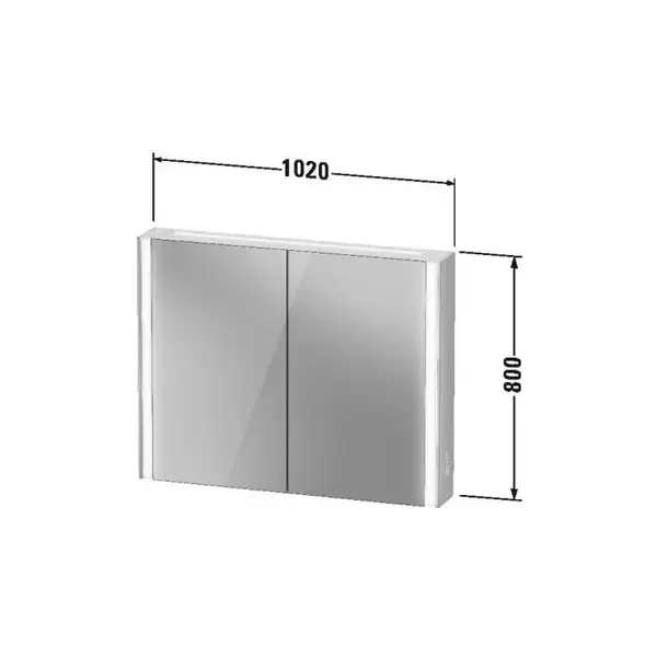 Зеркальный шкафчик с LED подсветкой Duravit XViu 102 х 15,6 х h80 см, версия «icon» (XV71430B2B2) фото 4 Aquada.com.ua