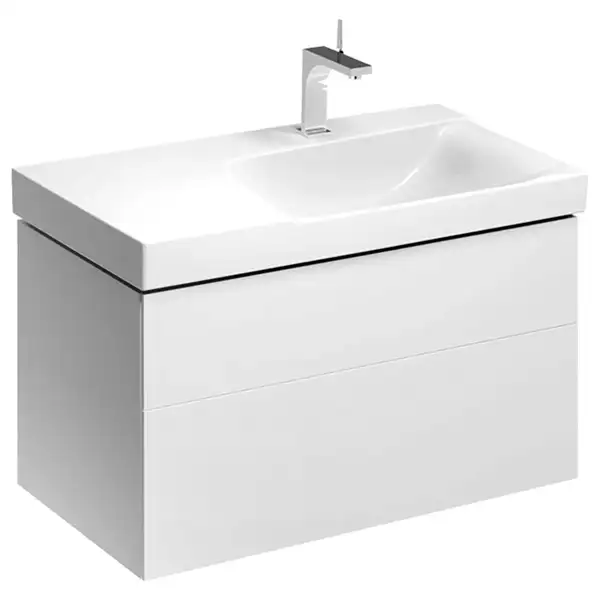 Тумба под раковину с двумя выдвижными ящиками Geberit Xeno² 880 х 462 мм, белый глянцевый (вырез под сифон справа) (500.516.01.1) фото 1 Aquada.com.ua Тумба под раковину с двумя выдвижными ящиками Geberit Xeno² 880 х 462 мм, белый глянцевый (вырез под сифон справа) (500.516.01.1) фото 1 Aquada.com.ua