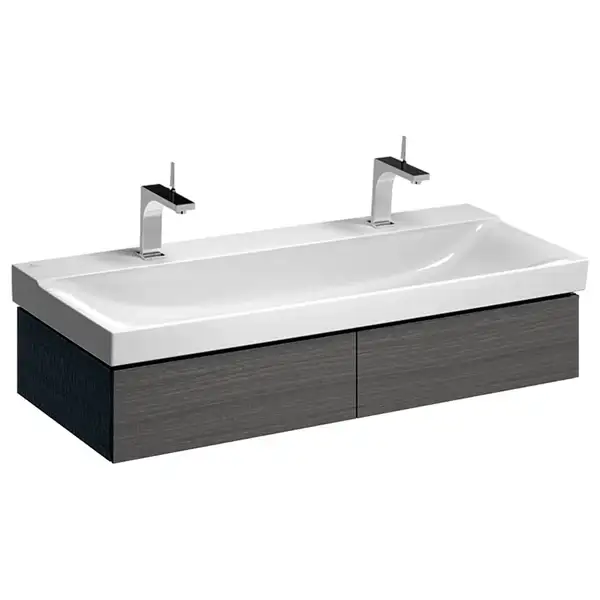 Тумба под раковину с двумя выдвижными ящиками Geberit Xeno² 1174 х 462 мм, серый шпон (500.517.43.1) фото 1 Aquada.com.ua