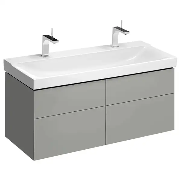 Тумба под раковину с четырьмя выдвижными ящиками Geberit Xeno² 1174 х 462 мм, серый матовый (500.518.00.1) фото 1 Aquada.com.ua