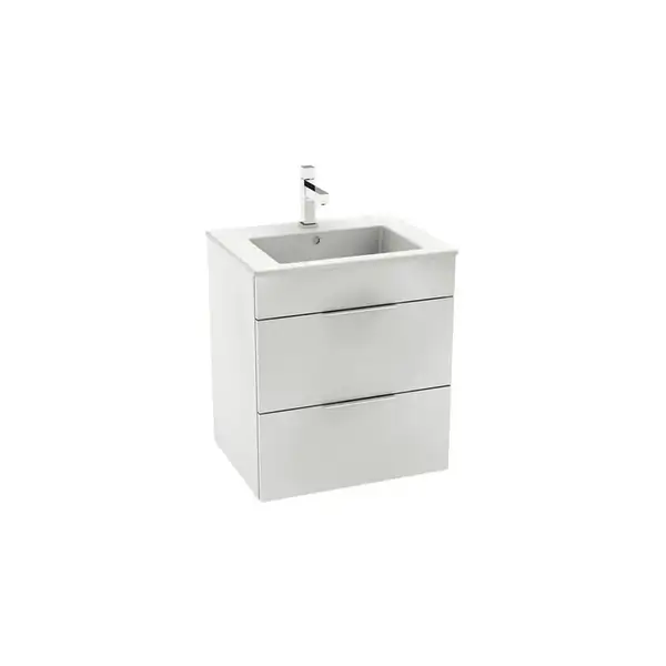 ROCA SUIT тумба 540*422*620мм с раковиной, 1 отверстие под смеситель, 2 выдвижных шкафчика, цвет белый глянец (A85118A806) фото 1 Aquada.com.ua ROCA SUIT тумба 540*422*620мм с раковиной, 1 отверстие под смеситель, 2 выдвижных шкафчика, цвет белый глянец (A85118A806) фото 1 Aquada.com.ua