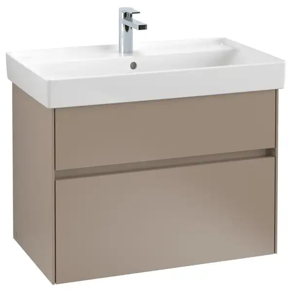 Тумба под умывальник с LED подсветкой 75,4 см Villeroy & Boch Collaro (Truffle Grey) (C010L0VG) фото 1 Aquada.com.ua