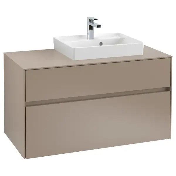 Тумба под умывальник 100 см Villeroy & Boch Collaro (Truffle Grey) умывальник справа (C01500VG) фото 1 Aquada.com.ua