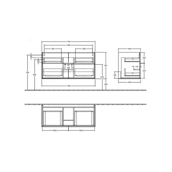 Тумба под раковину Villeroy & Boch Finion 1196 x 591 x 498 mm cподсветкой (G05000GF) фото 2 Aquada.com.ua Тумба под раковину Villeroy & Boch Finion 1196 x 591 x 498 mm cподсветкой (G05000GF) фото 2 Aquada.com.ua