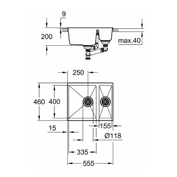 GROHE Мойка кварцевая Sink K500 (31648AT0) GROHE Мойка кварцевая Sink K500 (31648AT0)