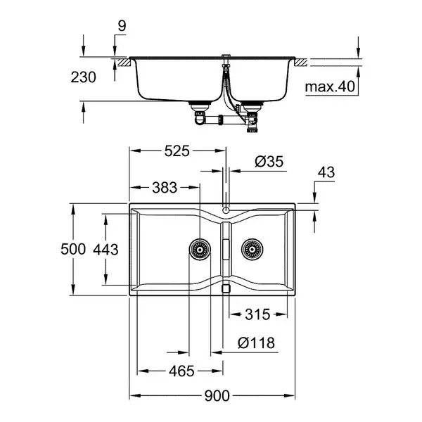 Кухонная мойка Grohe Sink K700 31658AP0 Кухонная мойка Grohe Sink K700 31658AP0