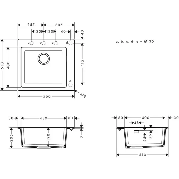 Hansgrohe S510-F450 Кухонна мийка, Concretegrey (43312380)