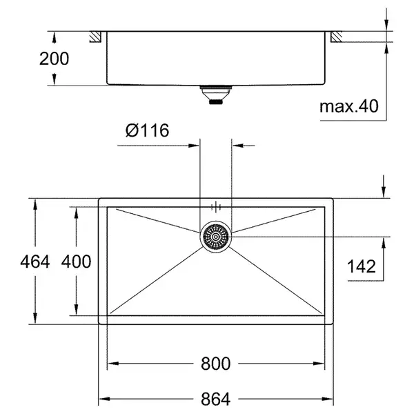 Мийка кухонна Grohe EX Sink K700 (80 cm) (31580SD0)