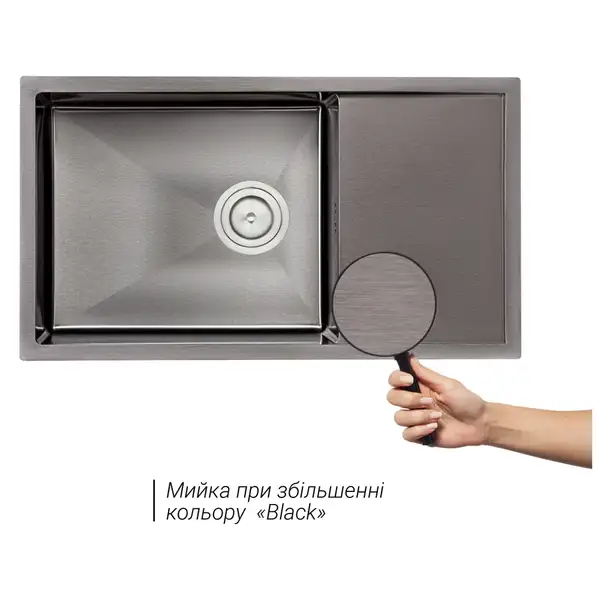 Кухонна мийка Qtap D7844BL Black 3.0/1.2 мм (QTD7844BLPVD12) (QTD7844BLPVD12) фото 3 Aquada.com.ua Кухонна мийка Qtap D7844BL Black 3.0/1.2 мм (QTD7844BLPVD12) (QTD7844BLPVD12) фото 3 Aquada.com.ua