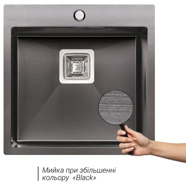 Кухонна мийка Qtap DK5050BL Black 2.7/1.0 мм (QTDK5050BLPVD2710) (QTDK5050BLPVD2710) фото 3 Aquada.com.ua