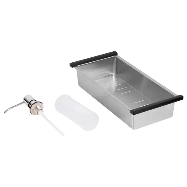 Набір 3 в 1 Qtap кухонна мийка DK6845R 3.0/1.2 мм Satin + сушарка + дозатор для миючого засобу (QTDK6845RSET3012) фото 9 Aquada.com.ua