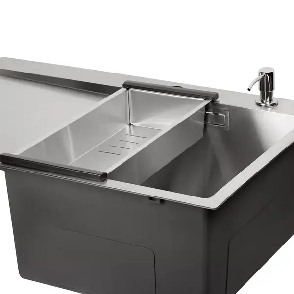 Набір 3 в 1 Qtap кухонна мийка DK7850R 3.0/1.2 мм Satin + сушарка + дозатор для миючого засобу (QTDK7850RSET3012) фото 3 Aquada.com.ua