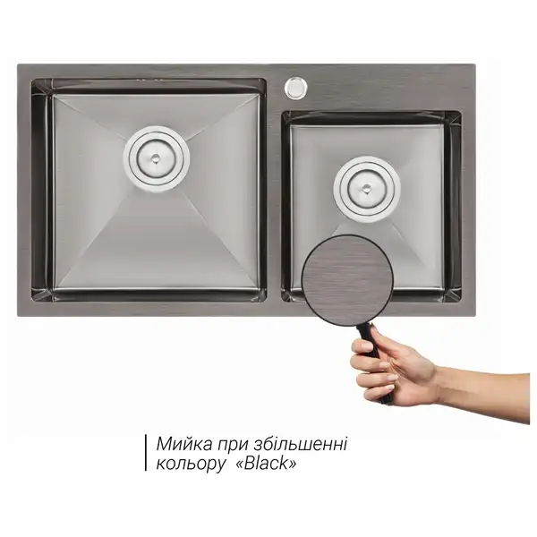 Кухонна мийка Qtap S7843BL Black 2.7/1.0 мм (QTS7843BRPVD10) (QTS7843BRPVD10) фото 3 Aquada.com.ua Кухонна мийка Qtap S7843BL Black 2.7/1.0 мм (QTS7843BRPVD10) (QTS7843BRPVD10) фото 3 Aquada.com.ua