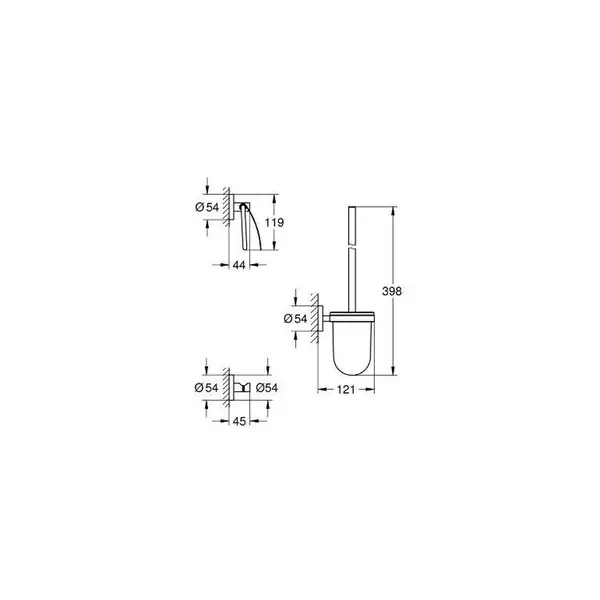 Набір аксесуарів 3 в 1 Grohe Essentials New (40407001) Набір аксесуарів 3 в 1 Grohe Essentials New (40407001)