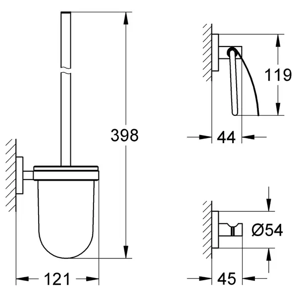 Набір аксесуарів 3 в 1 Grohe Essentials New (40407001) Набір аксесуарів 3 в 1 Grohe Essentials New (40407001)