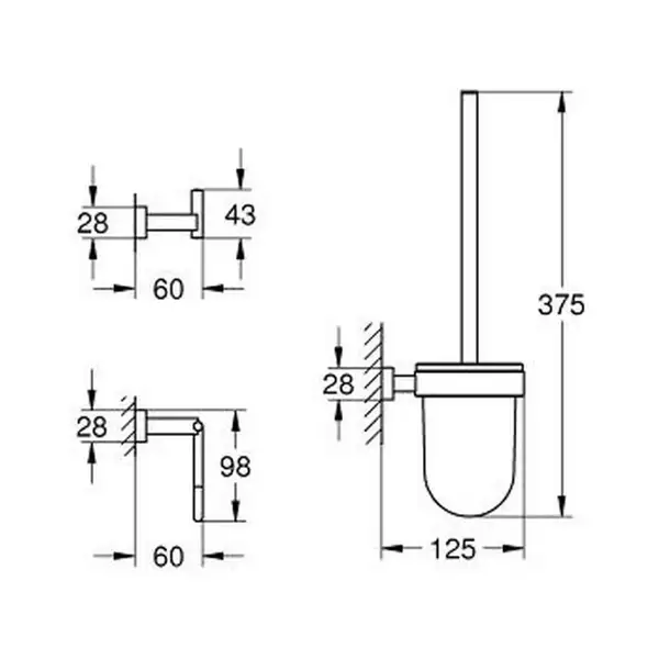 Набір аксесуарів 3 в 1 Grohe Essentials Cube New (40757001)