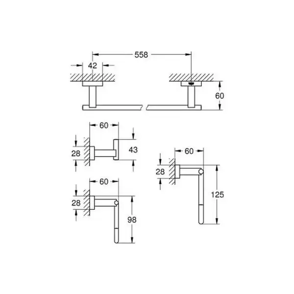 Набір аксесуарів 4 в 1 Grohe Essentials Cube New (40778001)
