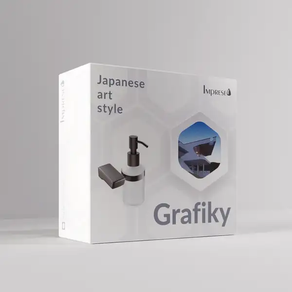 Набор аксессуаров 6-в-1 Imprese Grafiky (цвет - black nickel/стекло матовое) (GRAFIKY) фото 14 Aquada.com.ua