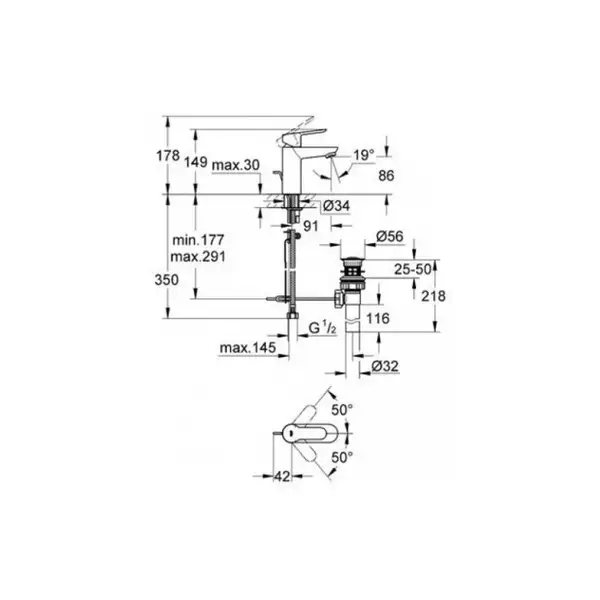 GROHE Набор смесителей 3 в 1 BAU EDGE (123208S) GROHE Набор смесителей 3 в 1 BAU EDGE (123208S)