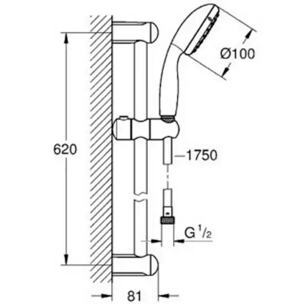 Комплект змішувачів Grohe BauLoop для душа, хром (123220S)