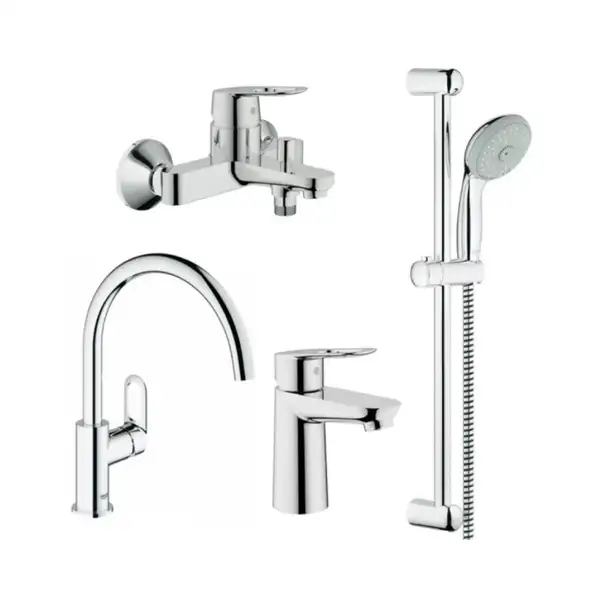 Набор смесителей для ванны 4-в-1 Grohe Bau Loop М (цвет - хром) (123225K) фото 1 Aquada.com.ua