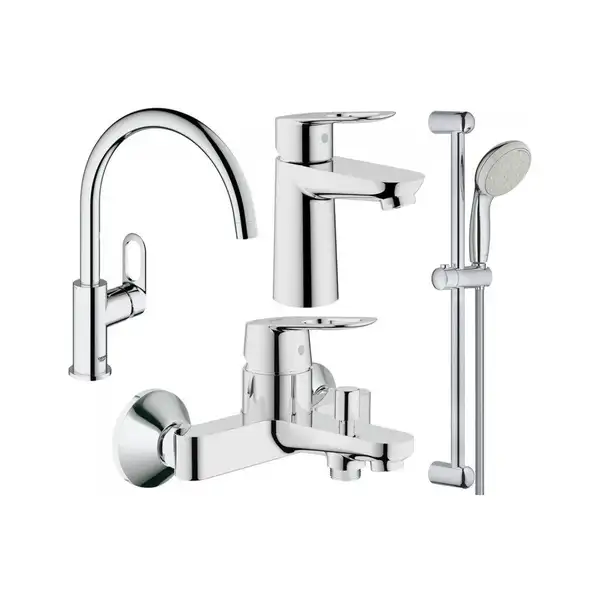 Набор смесителей для ванны 4-в-1 Grohe Bau Loop М (цвет - хром) (123225K) фото 4 Aquada.com.ua