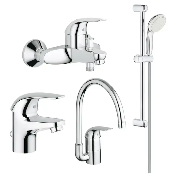 GROHE Набiр змiшувачiв для ванни та кухні EUROECO 4 в 1 (123242K) GROHE Набiр змiшувачiв для ванни та кухні EUROECO 4 в 1 (123242K)