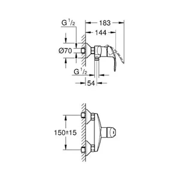 Набір змішувачів Grohe Eurosmart M-Size для душу (123244M)