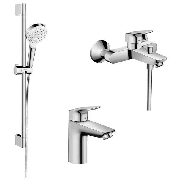 Набор смесителей для ванны 3-в-1 Hansgrohe Logis/Crometta (цвет - хром) (10002020) фото 1 Aquada.com.ua