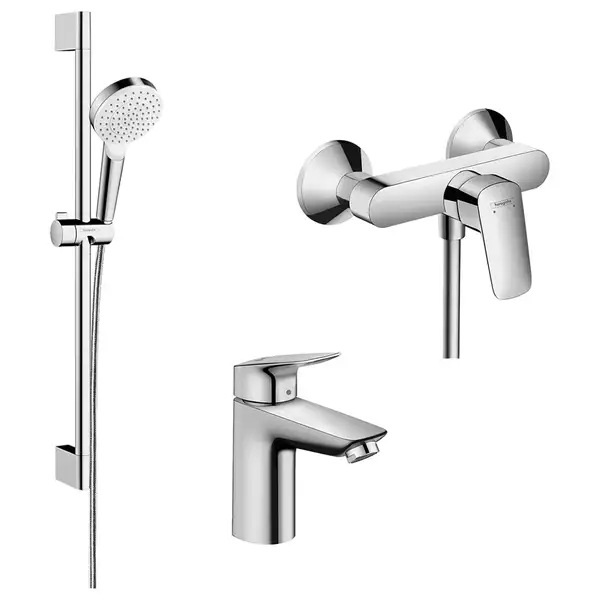 Набор смесителей для душа 3-в-1 Hansgrohe Logis/Crometta (цвет - хром/белый) (10012019) фото 1 Aquada.com.ua Набор смесителей для душа 3-в-1 Hansgrohe Logis/Crometta (цвет - хром/белый) (10012019) фото 1 Aquada.com.ua