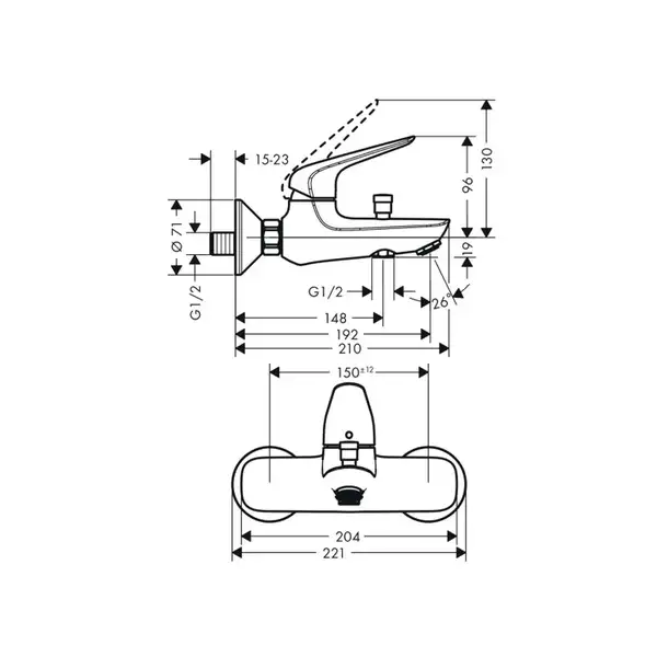 Набор смесителей для ванны и кухни 4-в-1 Hansgrohe Novus/Crometta/Focus (цвет - хром) (1162019) фото 8 Aquada.com.ua