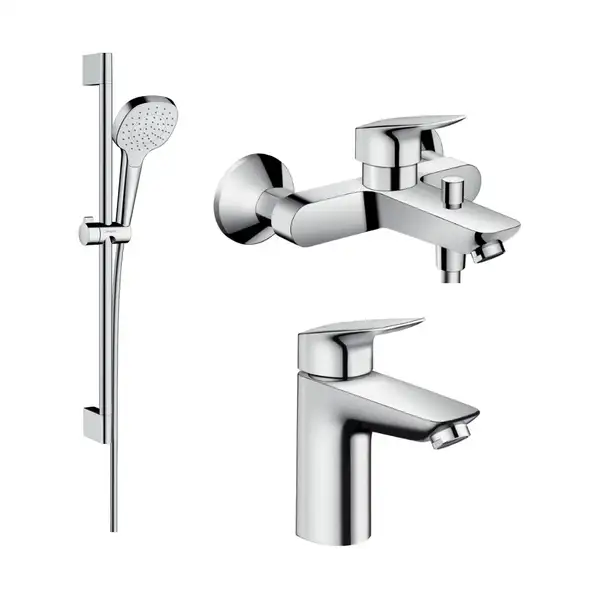 Набор смесителей для ванны 3-в-1 Hansgrohe Logis (цвет - хром) (467207) фото 1 Aquada.com.ua