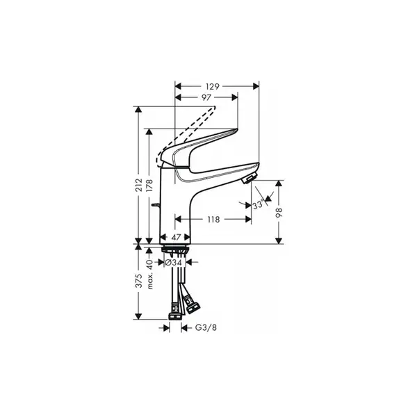 Набор смесителей для ванны 3-в-1 Hansgrohe Novus 70 (цвет - хром) (710362773) фото 3 Aquada.com.ua