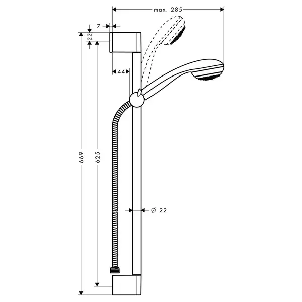 Набор смесителей для душа 3-в-1 Hansgrohe Novus/Crometta (цвет - хром) (71060112) фото 8 Aquada.com.ua