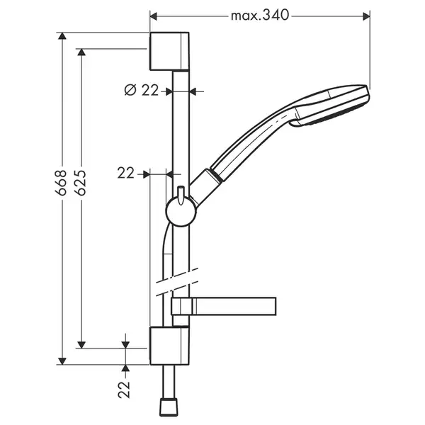 Набор смесителей для душа 3-в-1 Hansgrohe Logis/Croma (цвет - хром) (71600111) фото 9 Aquada.com.ua