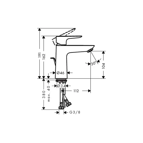 Набор смесителей для ванны 3-в-1 Hansgrohe Talis E (цвет - хром) (71742773) фото 2 Aquada.com.ua