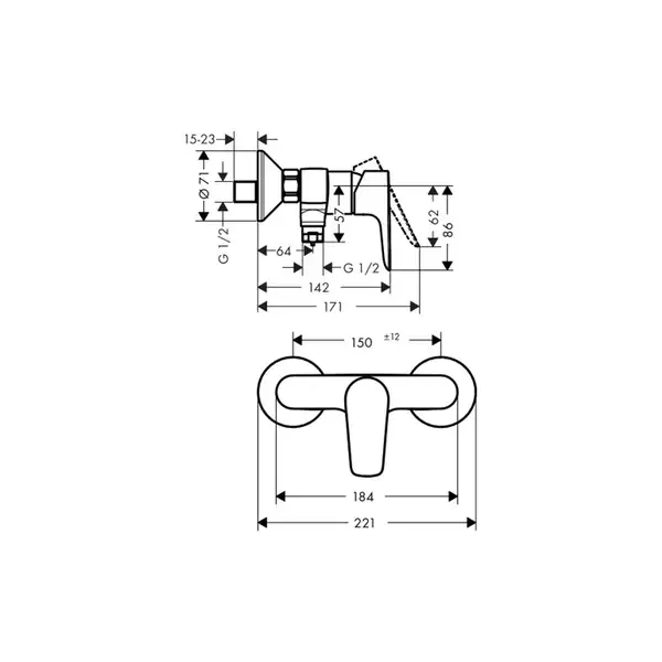 Набор смесителей для душа 3-в-1 Hansgrohe Talis E (цвет - хром) (71762773) фото 3 Aquada.com.ua Набор смесителей для душа 3-в-1 Hansgrohe Talis E (цвет - хром) (71762773) фото 3 Aquada.com.ua