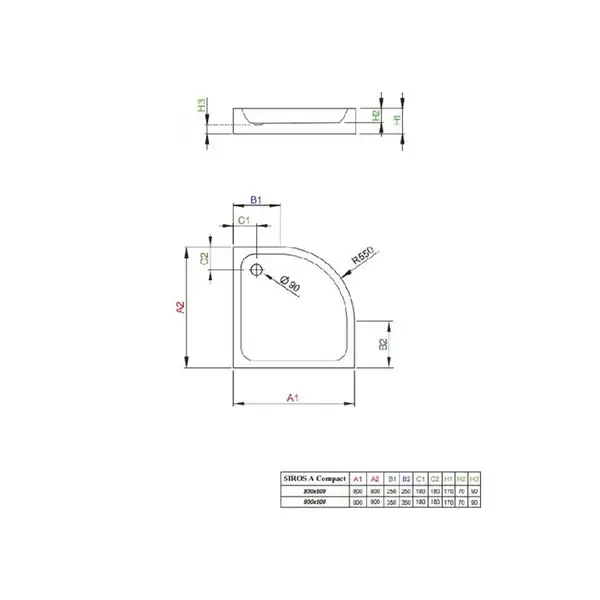 Душевой поддон Radaway Siros Compact 900 х 900 х h70 мм (SBA9917-2) фото 2 Aquada.com.ua Душевой поддон Radaway Siros Compact 900 х 900 х h70 мм (SBA9917-2) фото 2 Aquada.com.ua