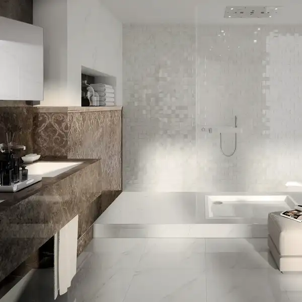 Керамогранит Mirage Jewels Bianco Statuario 60 х 60 см (9 мм) глянцевый (JW 01 LUC 60x60) фото 4 Aquada.com.ua