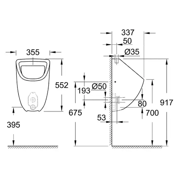 Grohe Bau Ceramic Пісуар, білий (39439000) Grohe Bau Ceramic Пісуар, білий (39439000)