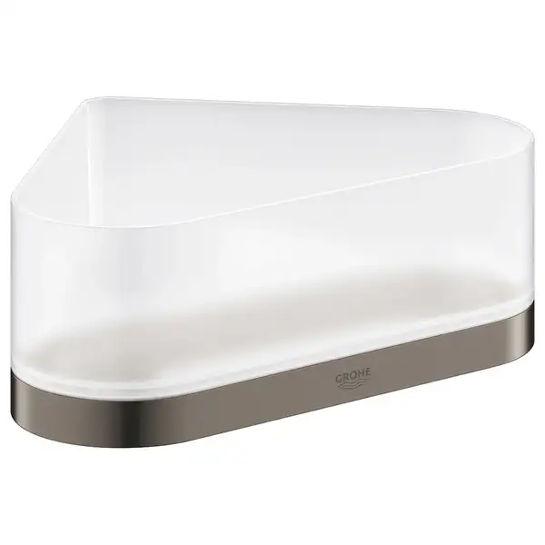 Полка угловая Grohe Selection, тёмный графит, матовый/стекло матовое (41038AL0) фото 1 Aquada.com.ua Полка угловая Grohe Selection, тёмный графит, матовый/стекло матовое (41038AL0) фото 1 Aquada.com.ua